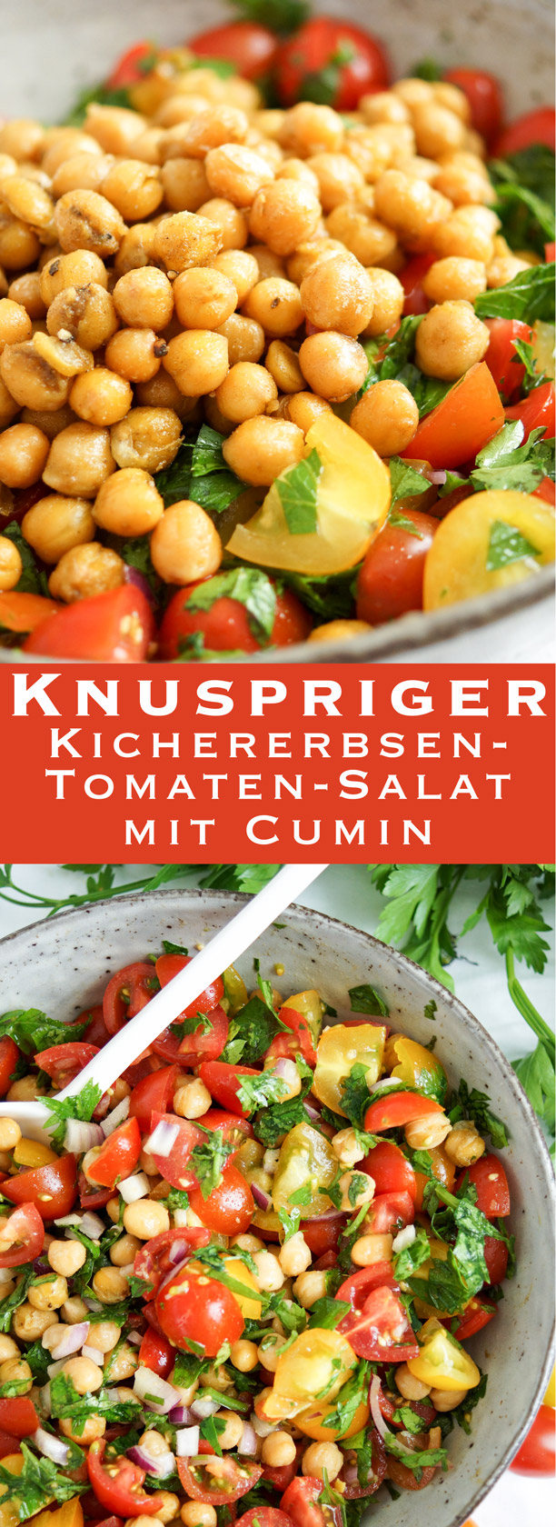 Einfache Rezept für Knusprige Kichererbsen-Tomaten-Salat (Vegan, Vegetarisch, Glutenfrei)