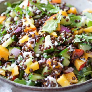 Nectarine Lentil Salad with Arugula