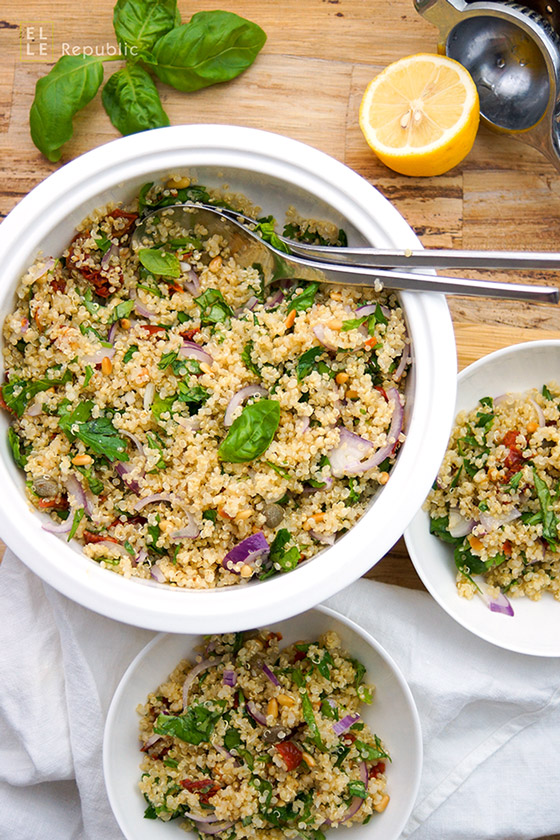 Mediterranean Quinoa Salad with Sun-Dried Tomatoes & Capers | Recipe