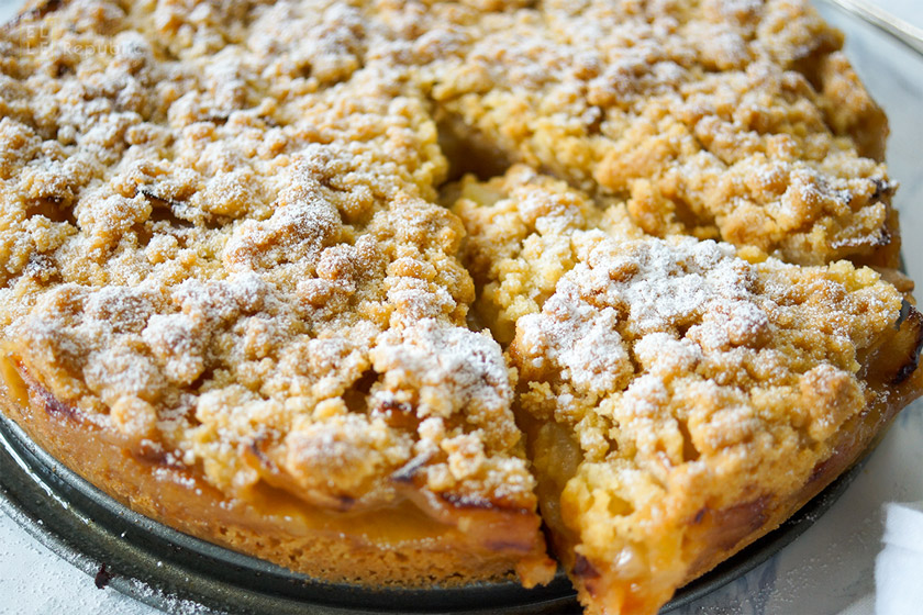 Omas Apfelkuchen mit Streusel, Apfelkrümel Rezept