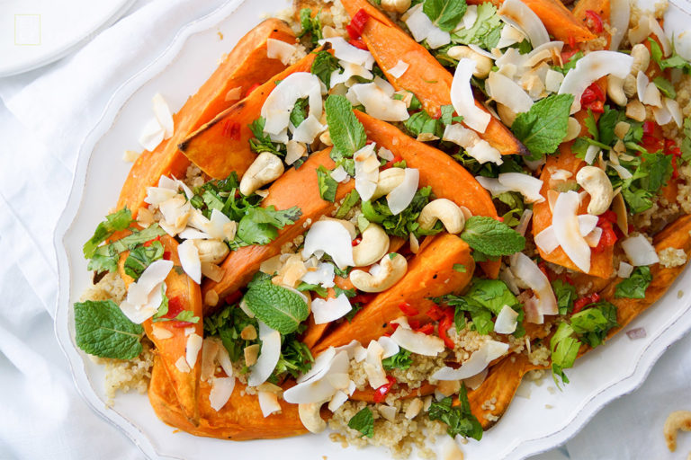 Coconut Roasted Sweet Potato and Quinoa Salad