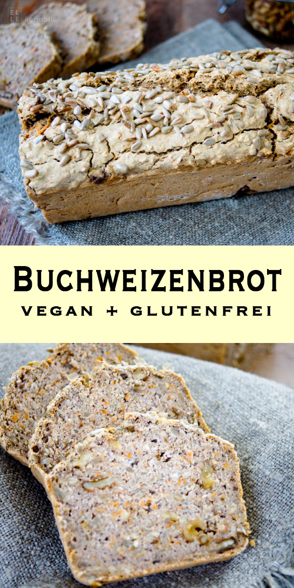 Buchweizenbrot (vegan + glutenfrei) Rezept mit Kerne, Nüsse, Karotten