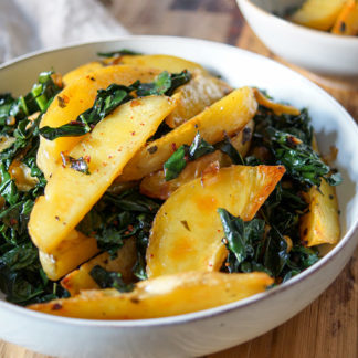 Sage Roasted Potato Wedges with Lacinato Kale