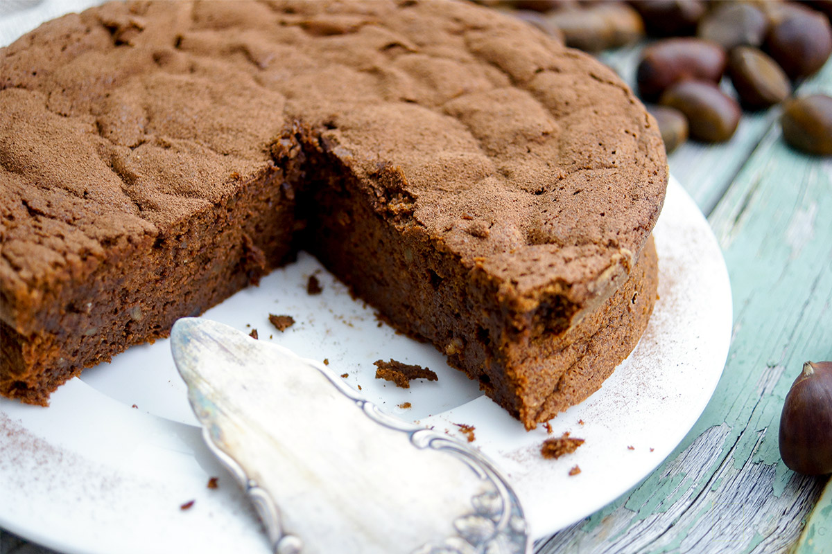 Gluten Free Buckwheat, Chocolate and Chestnut Cake