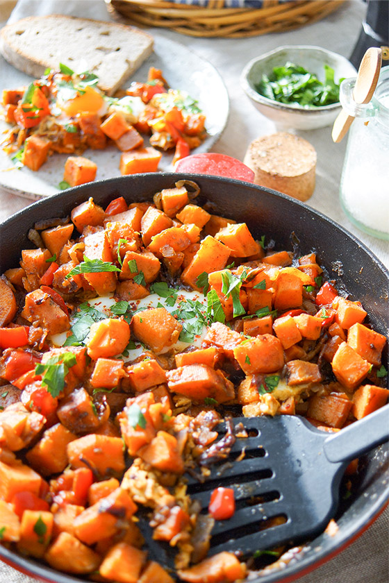 Sweet Potato Hash with Eggs