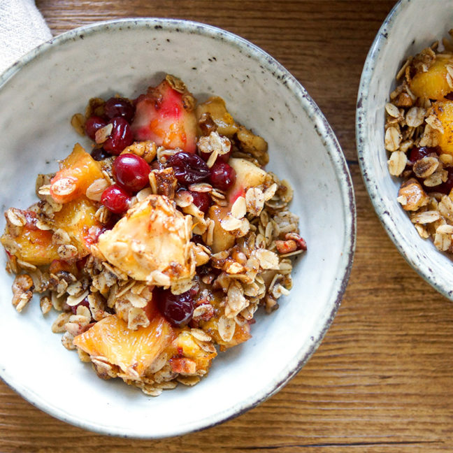 Cranberry Orange Apple Crisp (Vegan + GF)