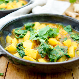 Kartoffel-Spinat-Curry Rezept, vegan, vegetarisch, glutenfrei, gesund und einfach