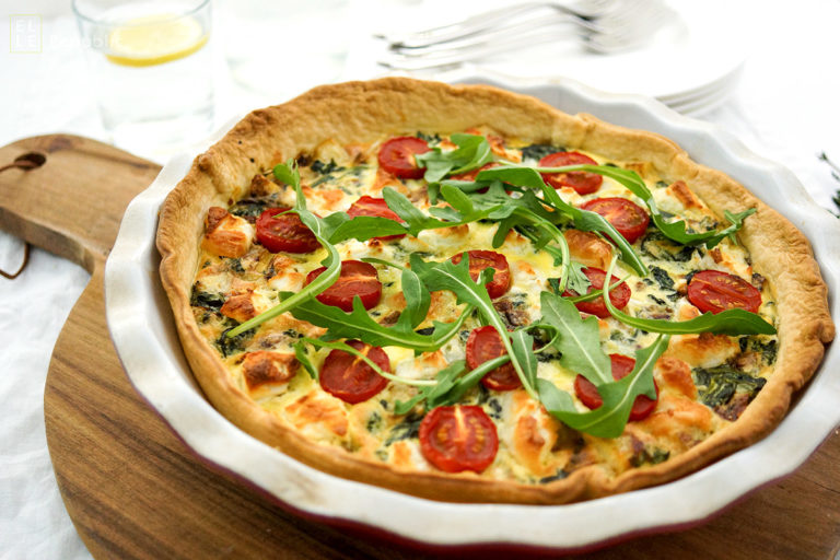 Spinach, Goat Cheese and Potato Quiche