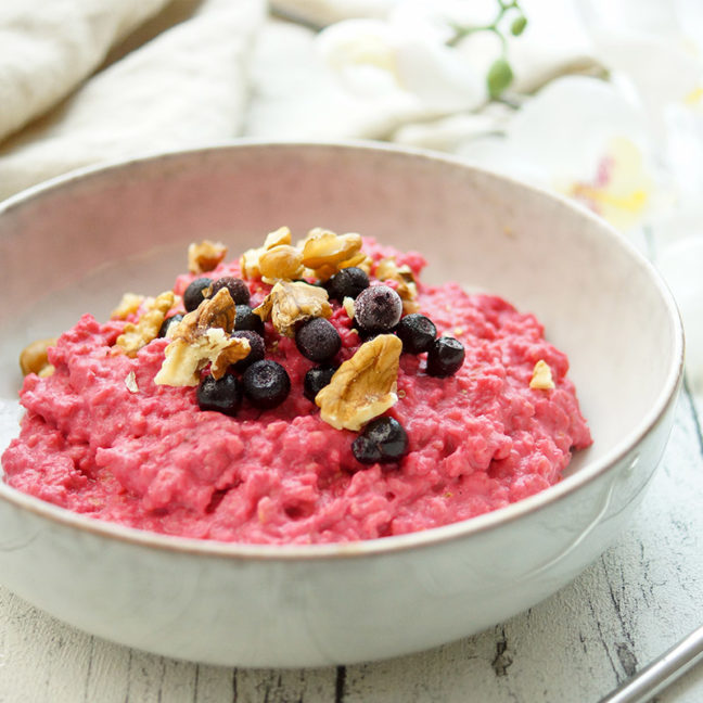 Porridge mit Orangen und Rote Bete Rezept (vegan, vegetarisch, gesund, glutenfrei, low-fat, frühstück)