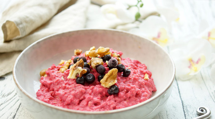 Porridge mit Orangen und Rote Bete Rezept (vegan, vegetarisch, gesund, glutenfrei, low-fat, frühstück)