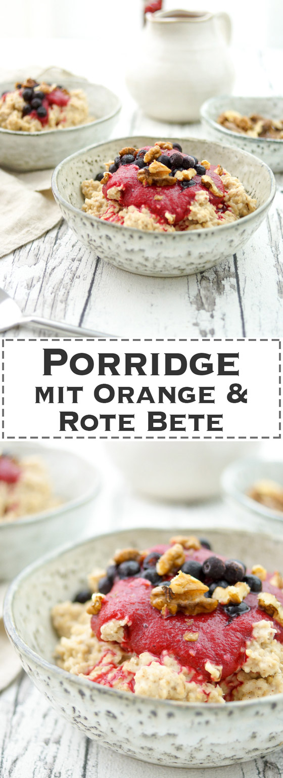 Porridge mit Orange und Rote Bete Rezept (vegan, vegetarisch, gesund, glutenfrei, low-fat, frühstück)