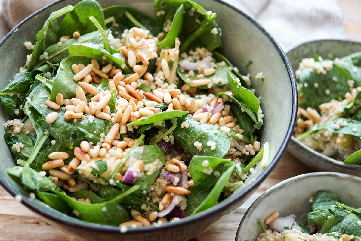 Spargelsalat mit Zitronen Tahin Dressing Rezept | Elle Republic