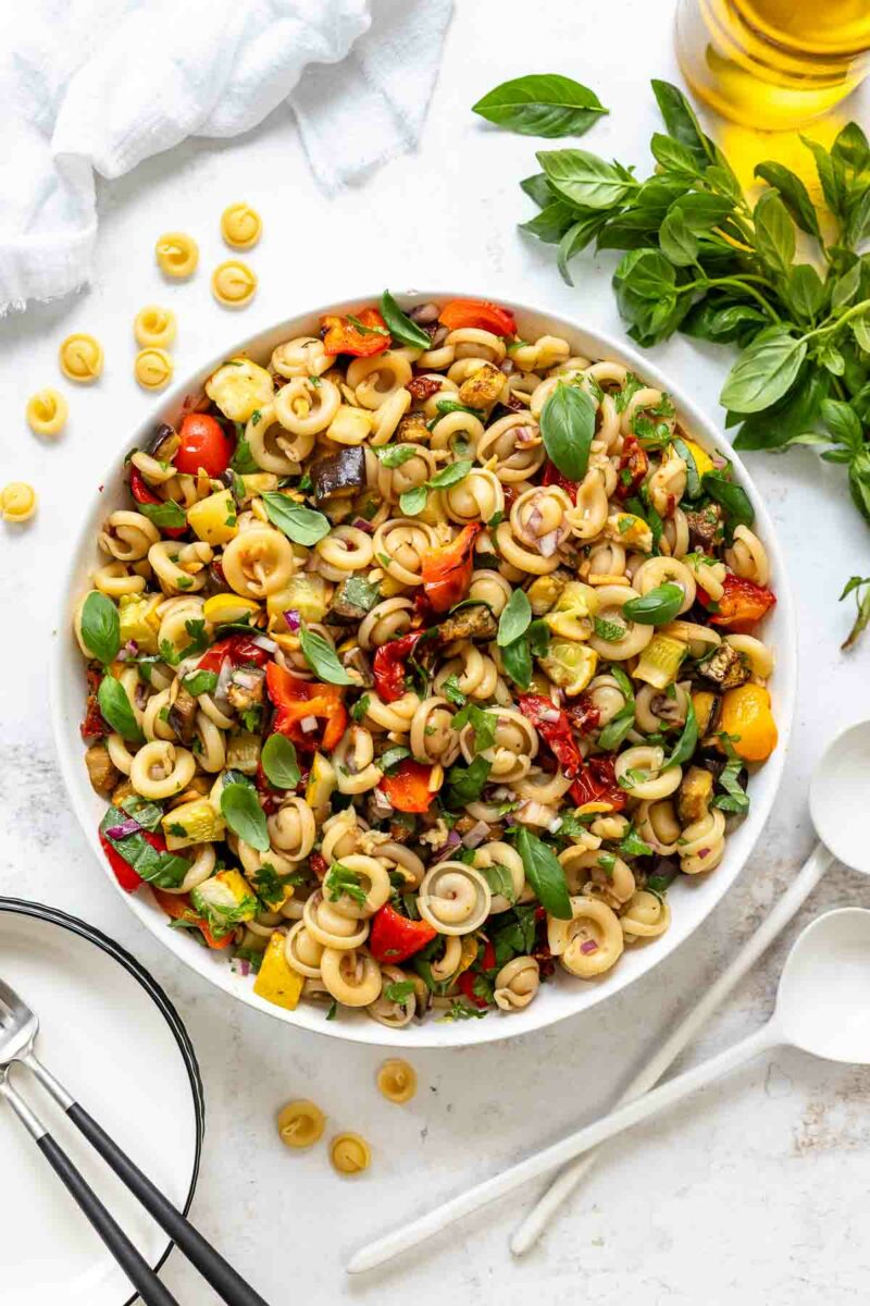 Mediterranean Roasted Vegetable Pasta Salad