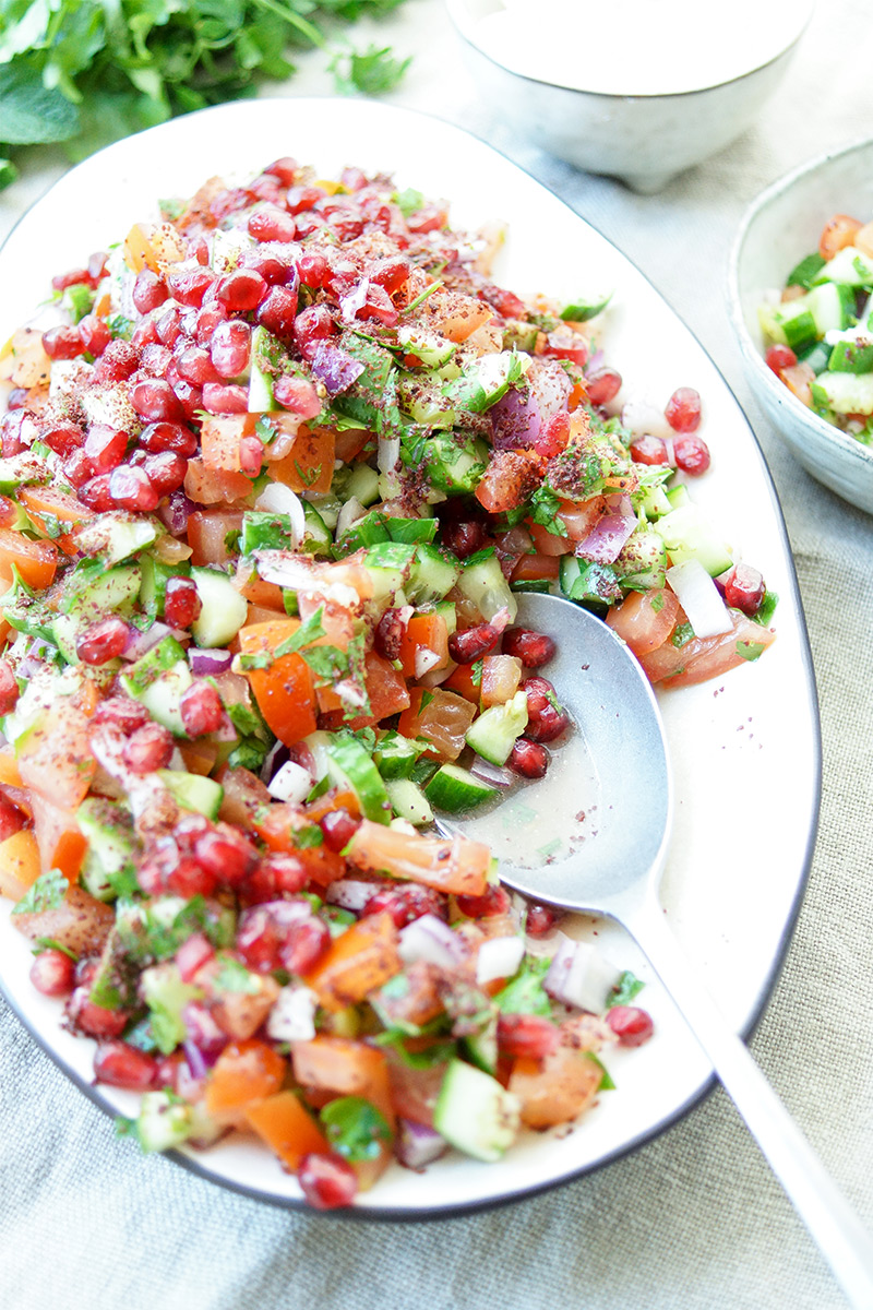 Persian Cucumber and Tomato Salad with Pomegranate