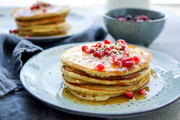 Ricotta-Pancakes Gesunde Ricotta Pancakes, Rezept mit Dinkelmehl und Sojamilch