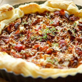 Caramelised Shallot Tart with Prosciutto