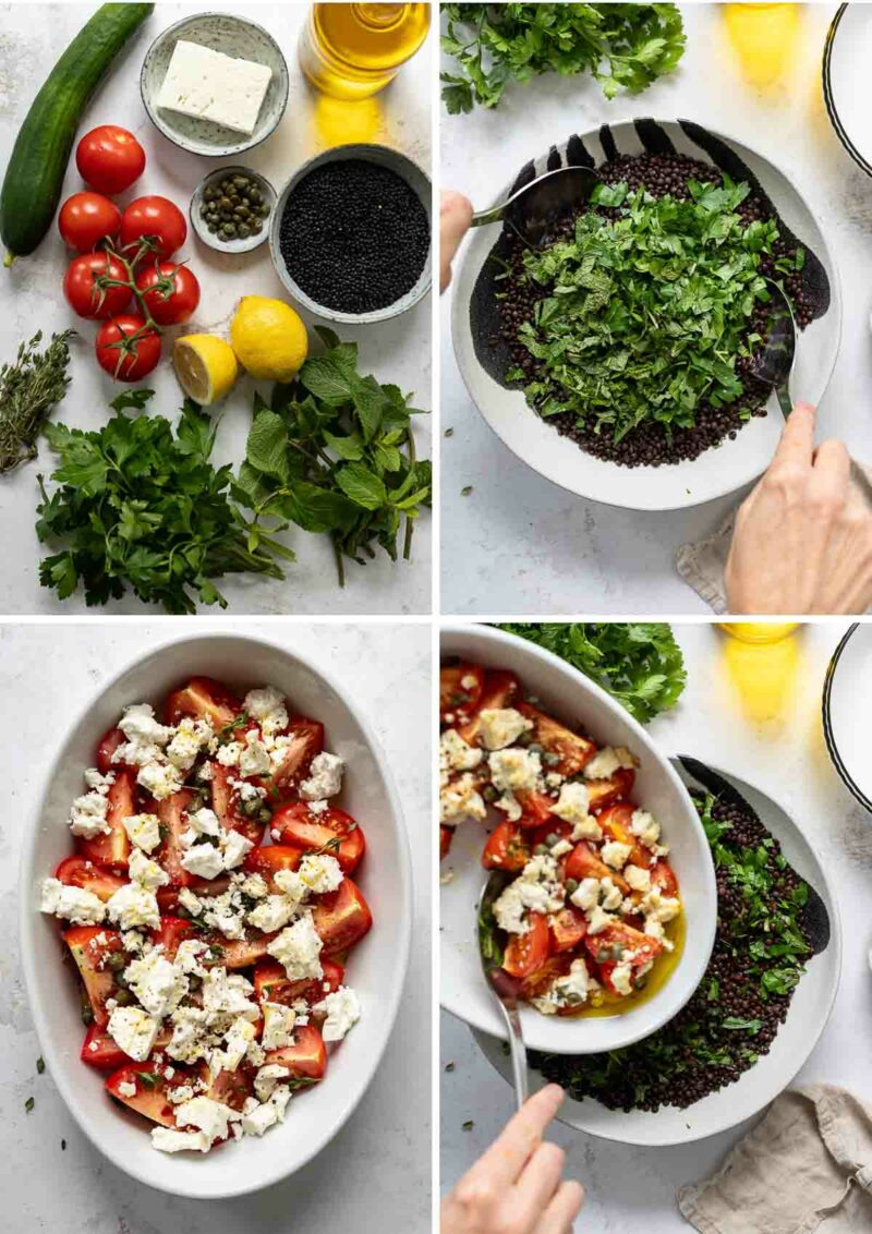 Linsen-Salat Zubereitungs-Schritte