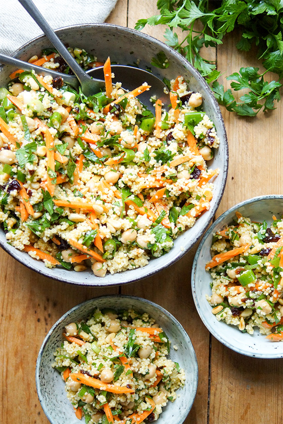 Morroccan-Style Millet Salad with Chickpeas & Carrots