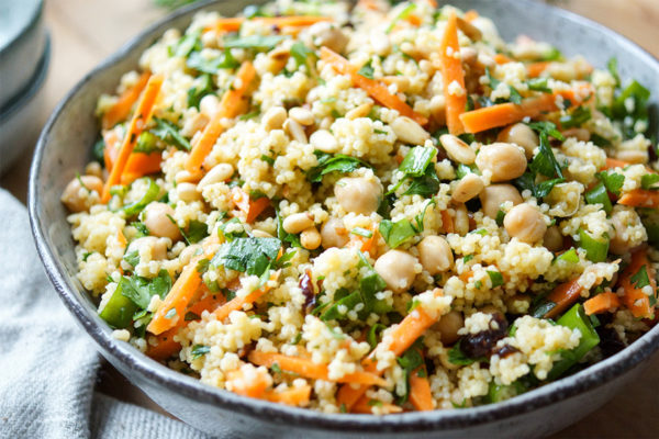 Morroccan-Style Millet Salad with Chickpeas and Carrots | Elle Republic