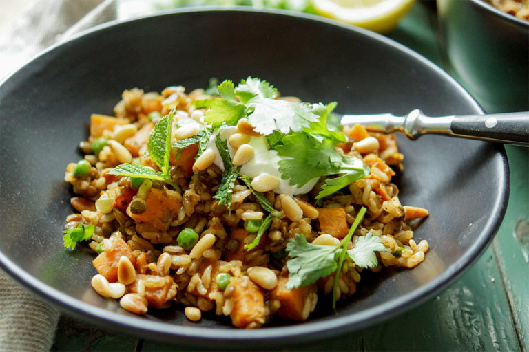 Lentil Rice Pilaf with Sweet Potato