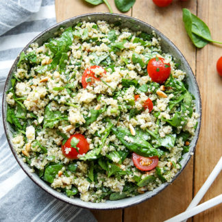 Spinach Quinoa Salad with Feta and Herbs