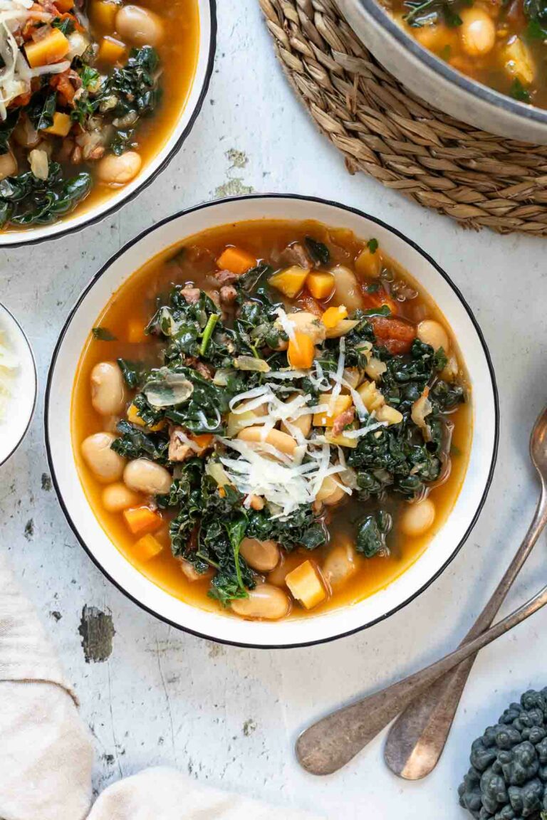 Ribollita Rezept (Toskanische Bohnensuppe mit Schwarzkohl