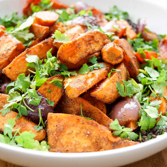 Lebanese Roasted Vegetables with Lentils