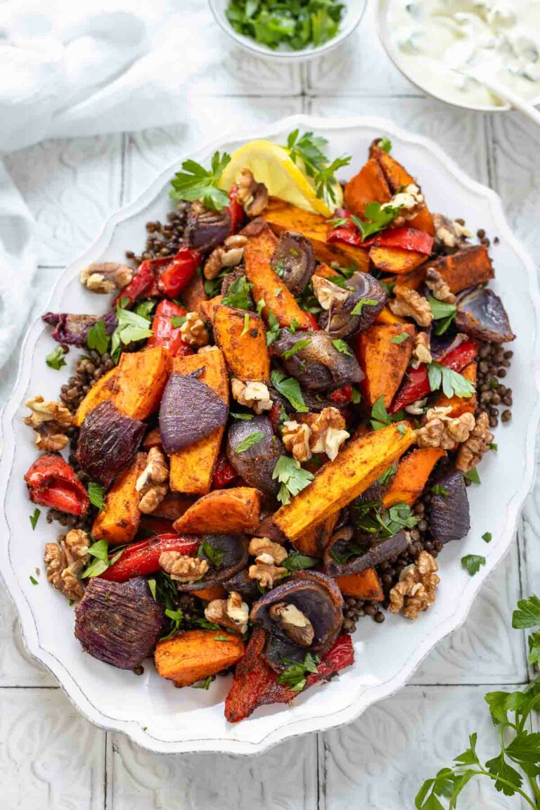 Orientalisches Ofengemüse mit Linsen