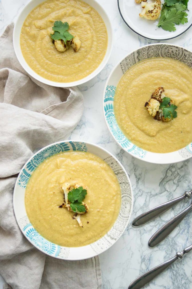 Moroccan-Spiced Roasted Cauliflower Soup