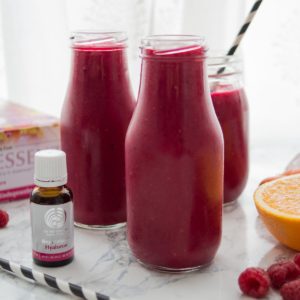 Hyaluron Smoothie mit Himbeeren, Rote Bete, Orange, Möhren