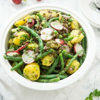 Green Bean Potato Salad with Lentils