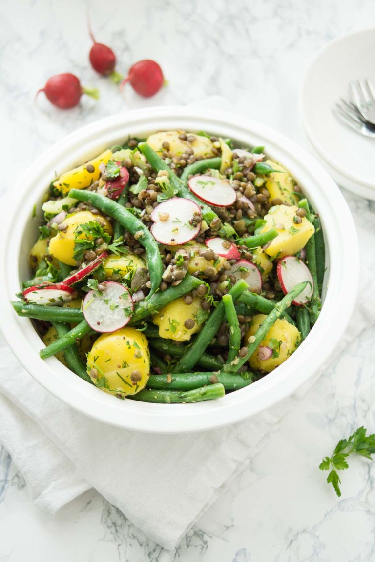 Green Bean Potato Salad with Lentils