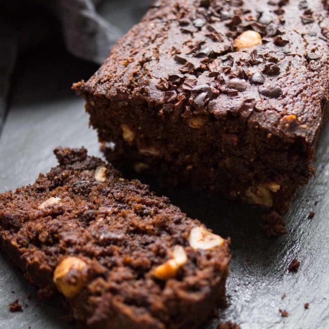 Double Chocolate Brownie Bread, Vegan Rezept für Schokoladen-Brot