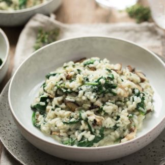 Shiitake Pilze Risotto mit Blauschimmelkäse