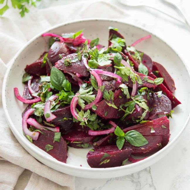 Moroccan Beet Salad with fresh herbs