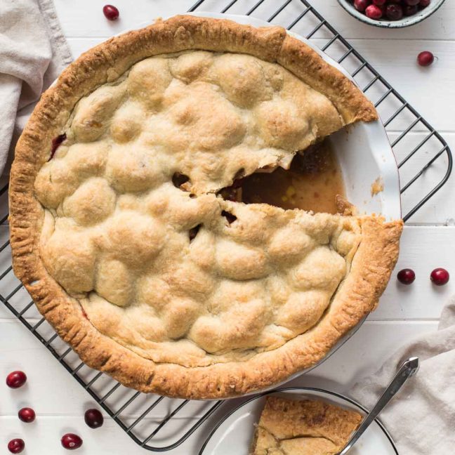 Amerikanischer Apfelkuchen Rezept (American Apple Pie) mit Cranberries
