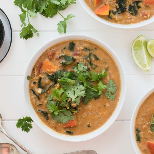 Vegan Pumpkin and Red Lentil Curry with Garam Masala & Coconut