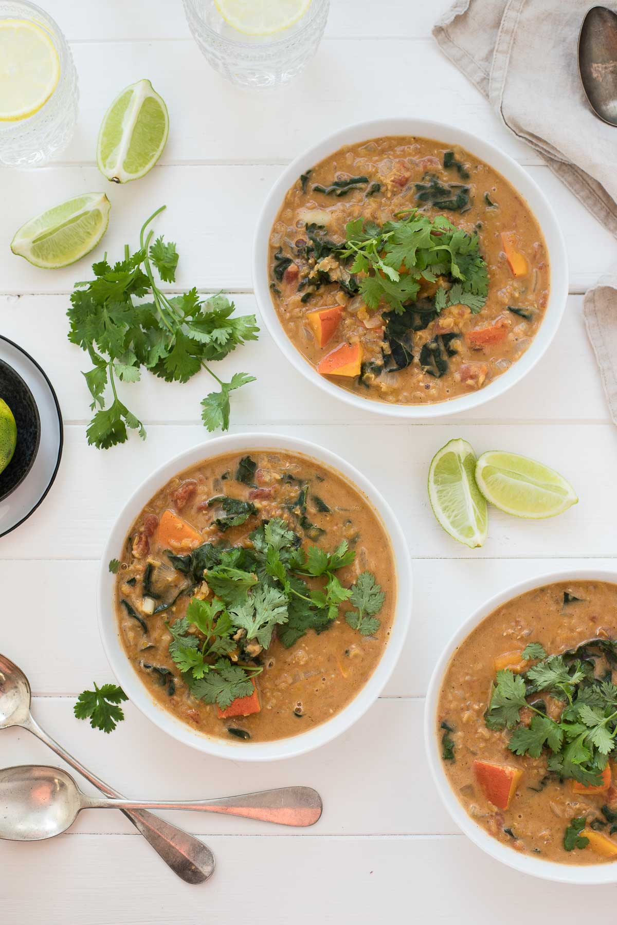 Vegan Rote Linsen Curry mit Kürbis und Kokosmilch Rezept