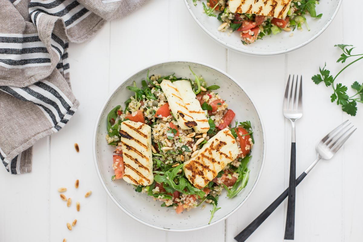 Bulgur Salat Mit Halloumi Zitronen Dressing Rezept Elle Republic