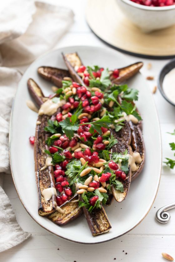 Roasted Japanese Eggplant with Tahini Sauce Recipe Elle Republic