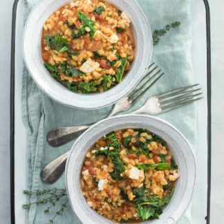 Barley Risotto with Feta and Kale