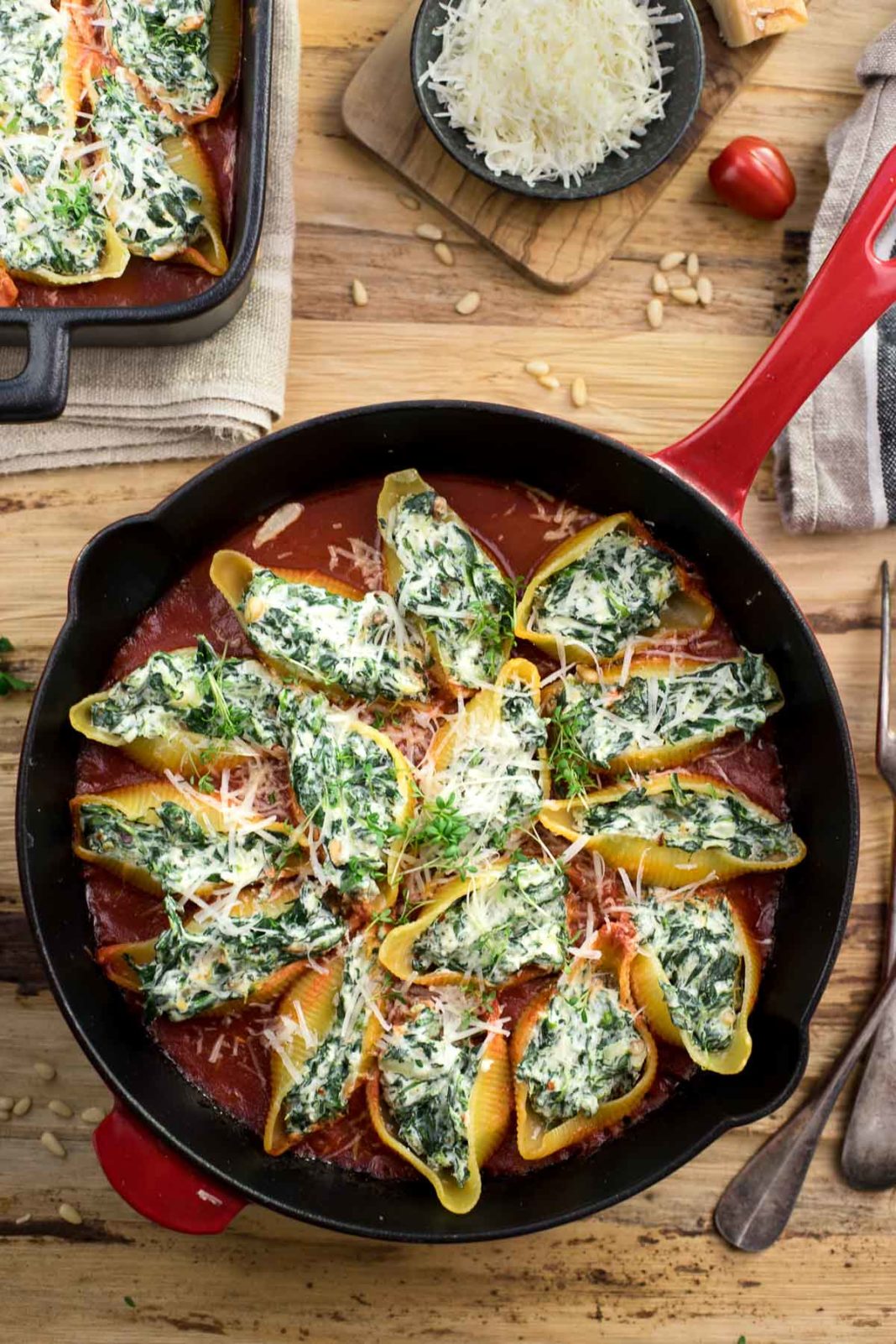 Gefüllte Muschelnudeln (Conchiglioni) mit Ricotta &amp; Spinat Elle Republic