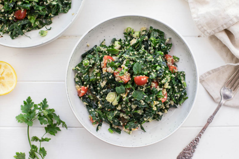 Kale Tabbouleh with Quinoa Recipe Elle Republic