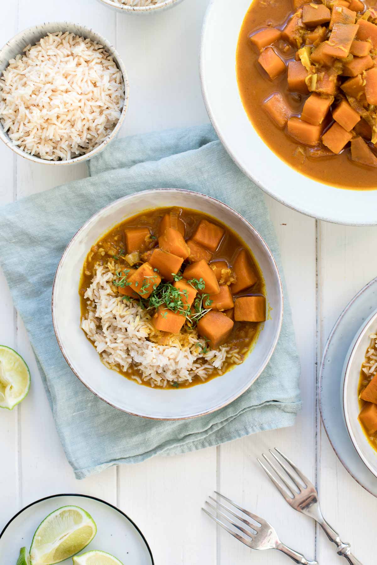 Sweet Potato Red Curry with Turmeric & Lime