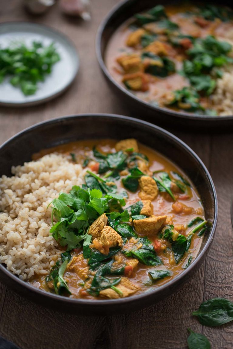 Coconut Milk Garam Masala Curry with Turkey & Spinach Elle Republic