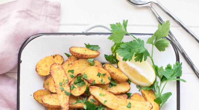 Harissa Kartoffeln Rezept, Harissa Gewürzmischung mit Ofenkartoffeln und Petersilie