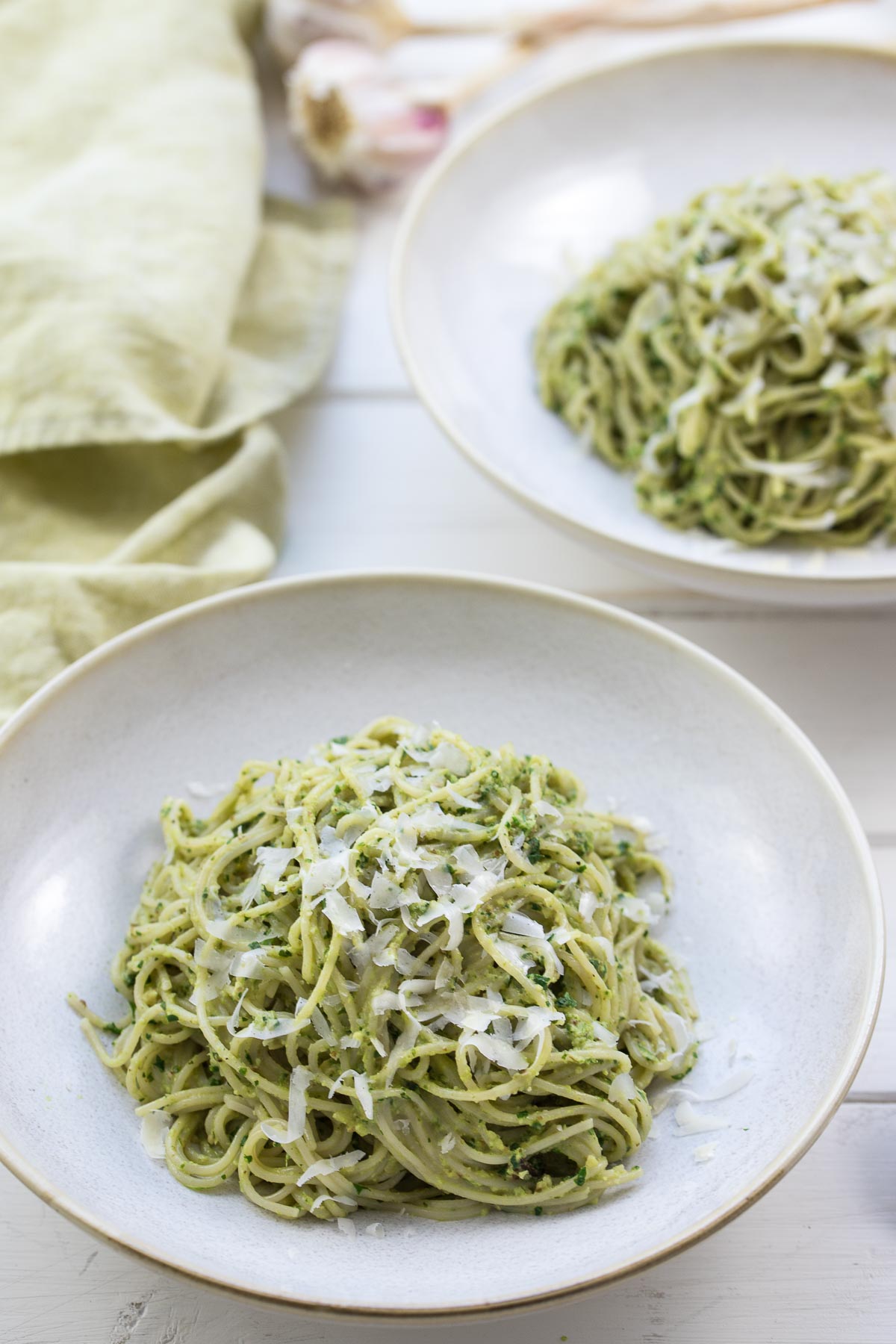 Cappellini with Parsley Walnut Pesto Recipe Elle Republic