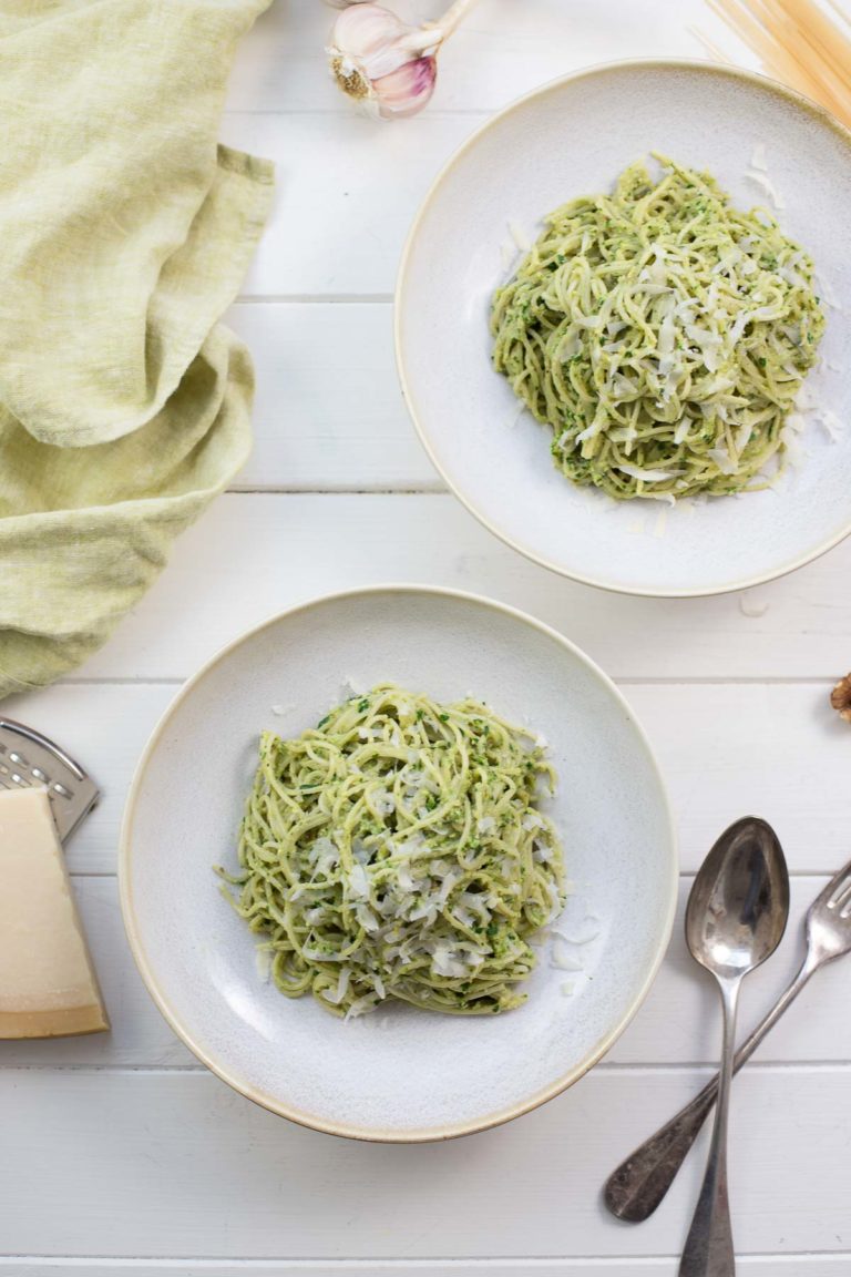 Cappellini with Parsley Walnut Pesto