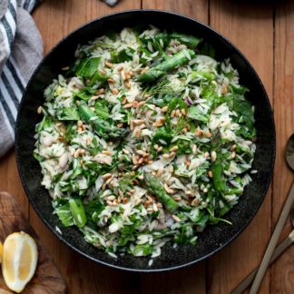 Asparagus Orzo Salad with Herbs and Lemon