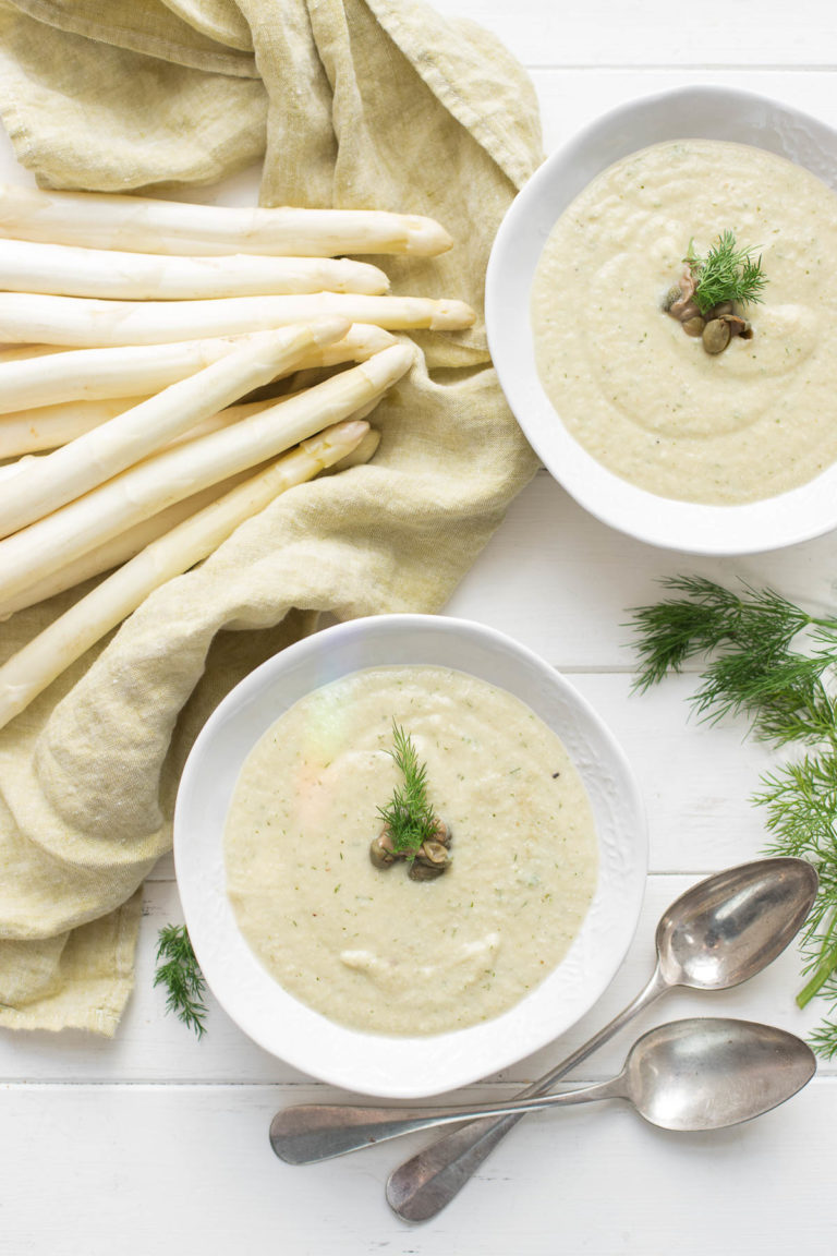Roasted White Asparagus Soup (Vegan)